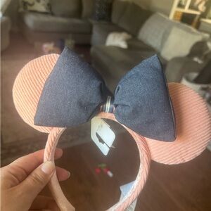 Pink and navy Mickey ears